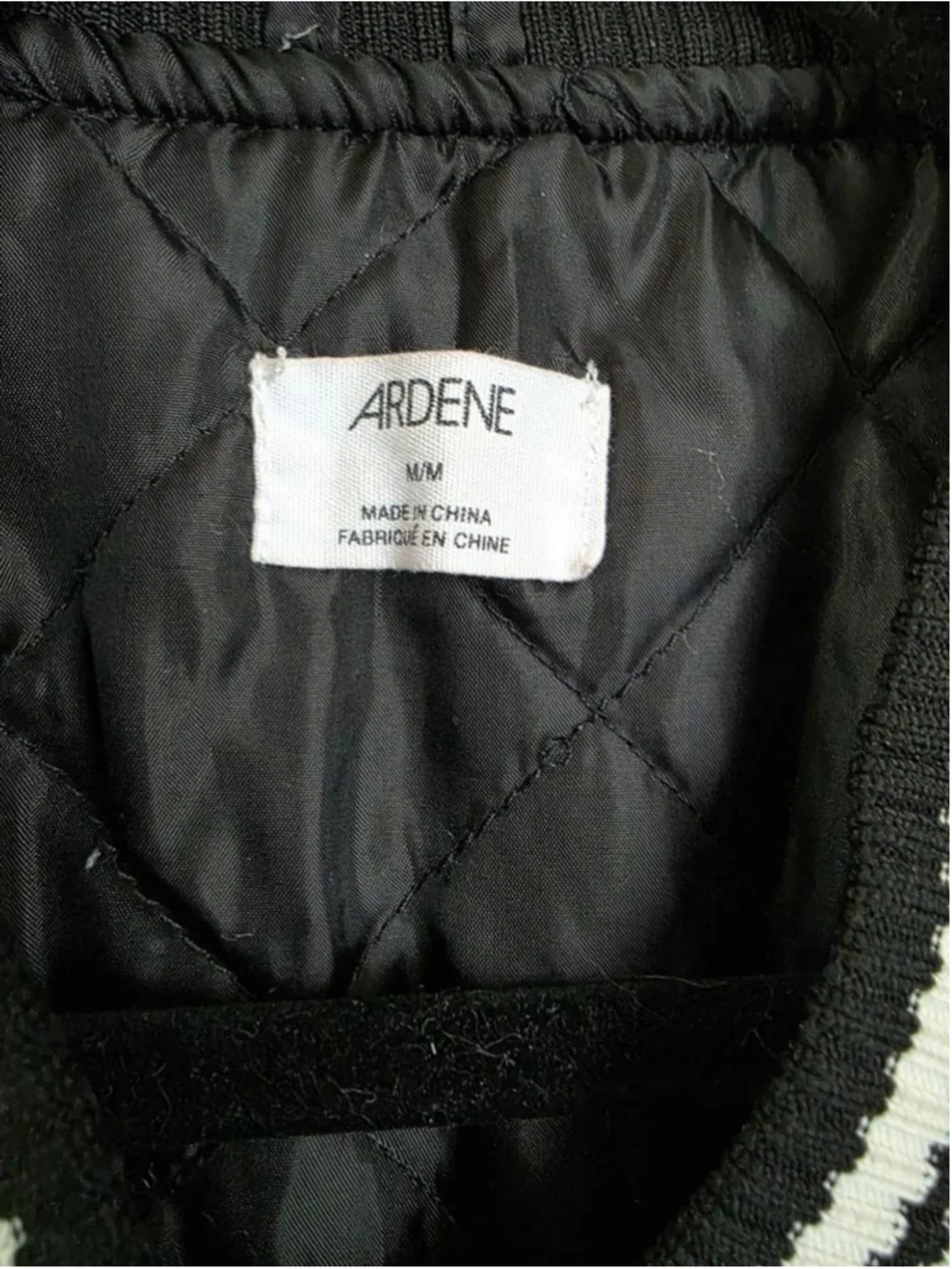 Women's Ardene Varsity Racing Jacket Med Black White Red - Picture 2 of 7